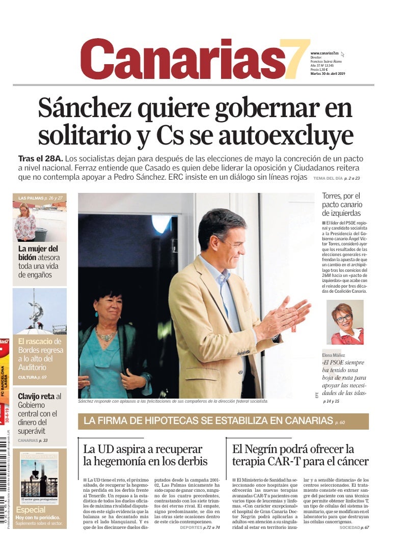 Portada Canarias7 30-04-2019