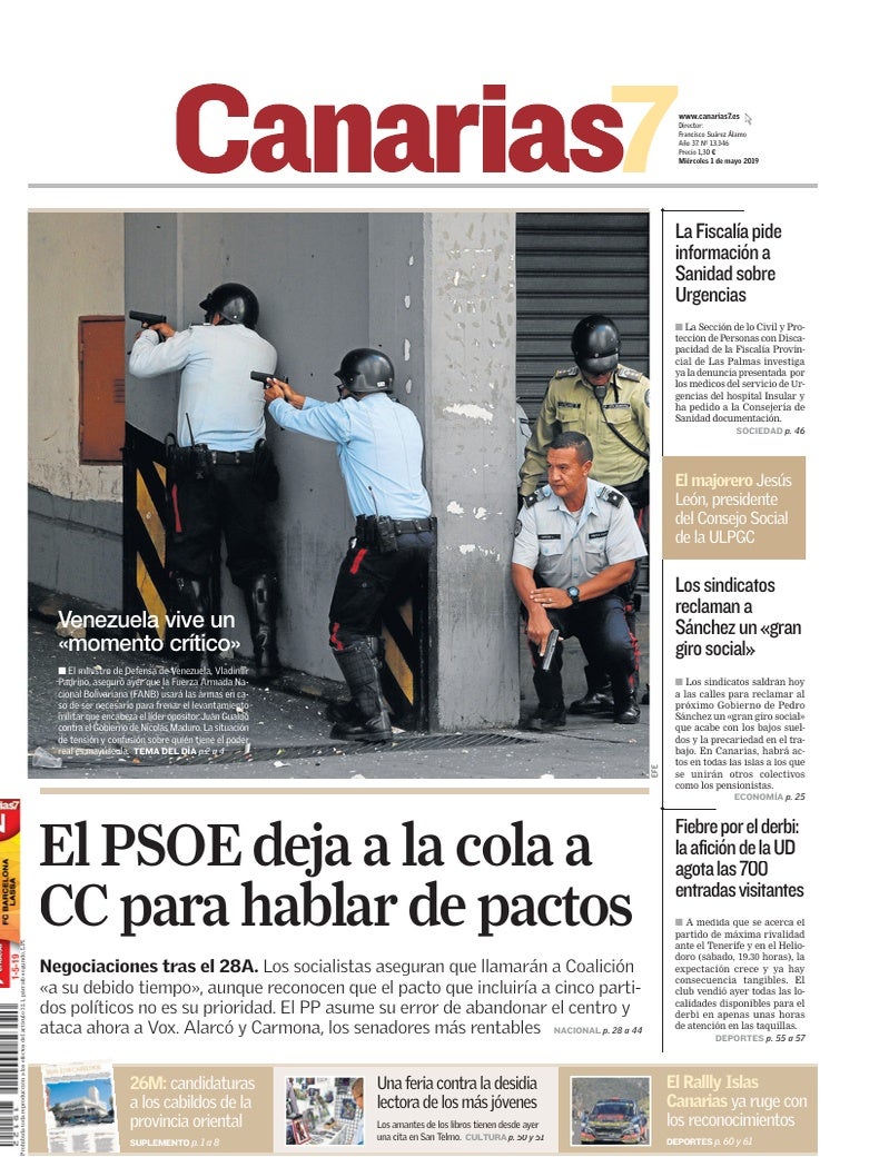 Portada Canarias7 01-05-2019
