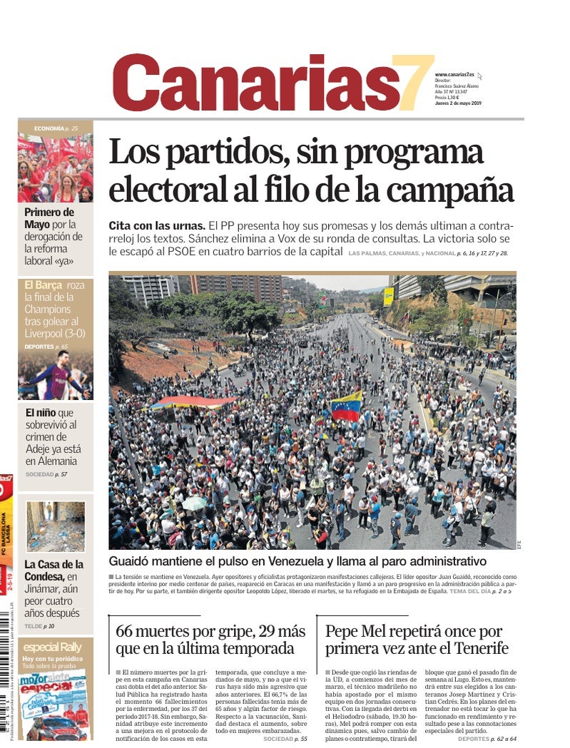 Portada Canarias7 02-05-2019