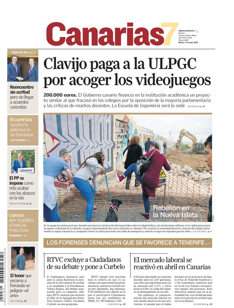 Portada Canarias7 07-05-2019
