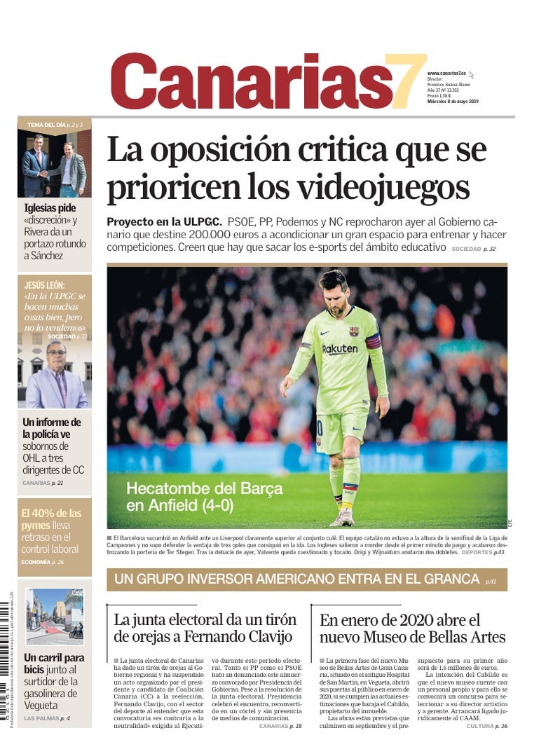 Portada Canarias7 08-05-2019