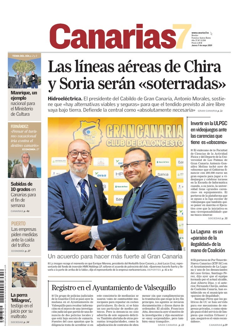 Portada Canarias7 09-05-2019