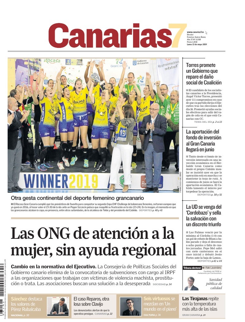Portada Canarias7 13-05-2019