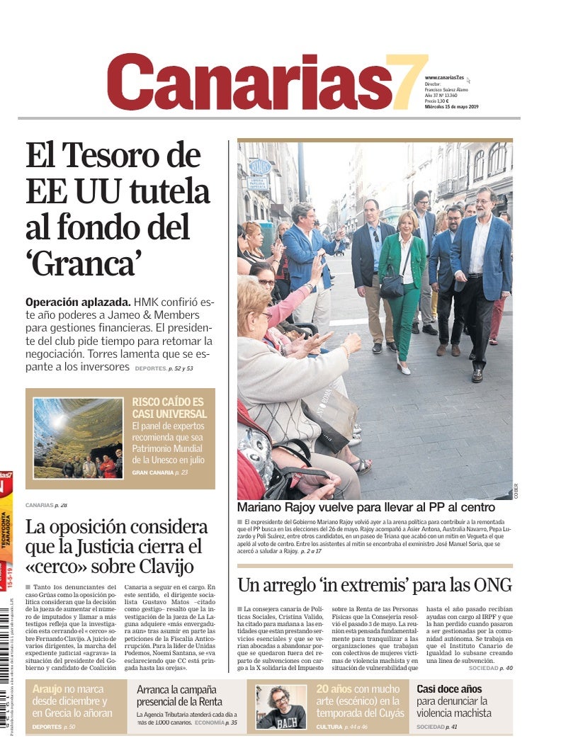 Portada Canarias7 15-05-2019