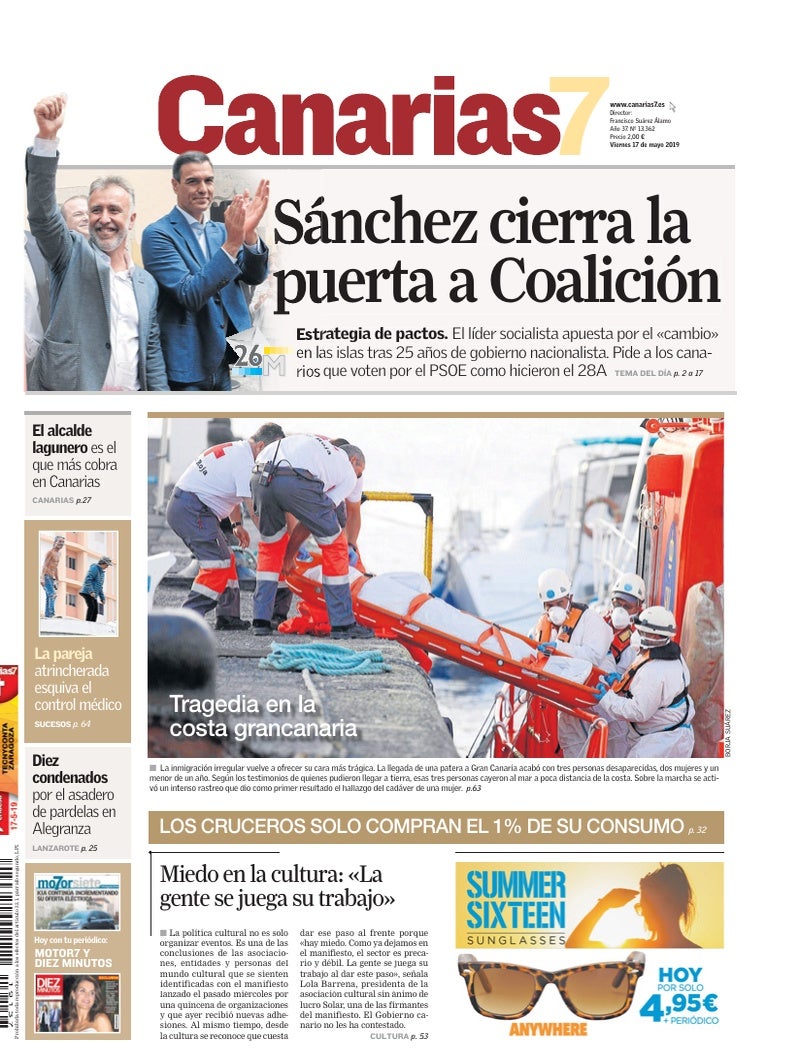 Portada Canarias7 17-05-2019