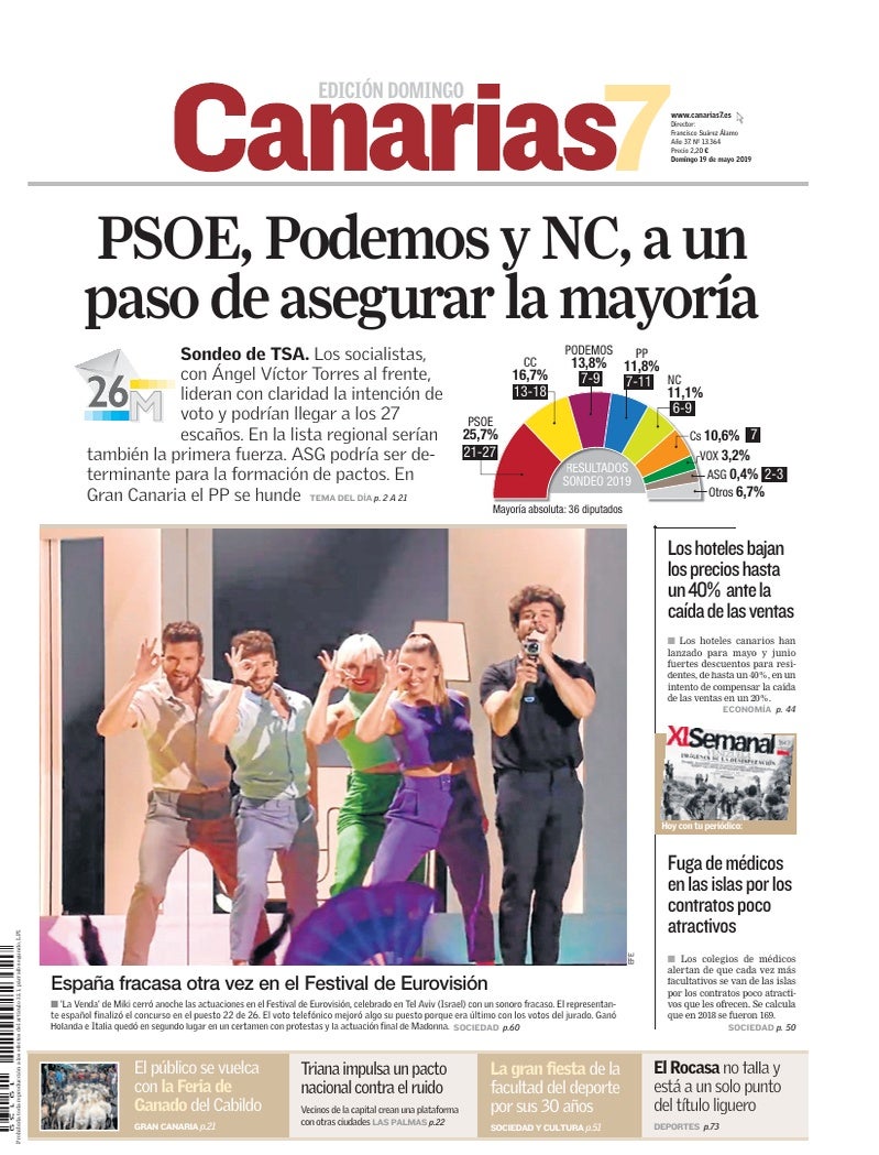Portada Canarias7 19-05-2019