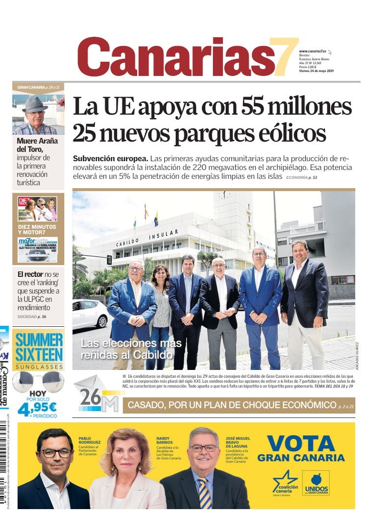 Portada Canarias7 24-05-2019