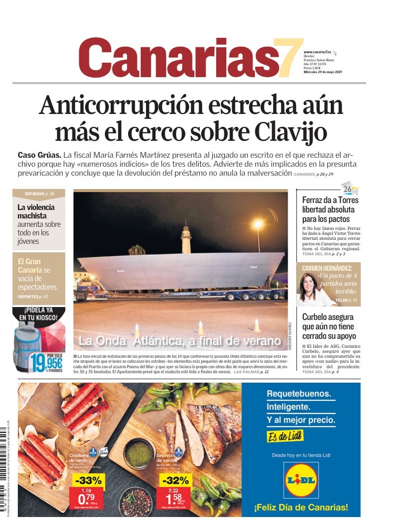 Portada Canarias7 29-05-2019