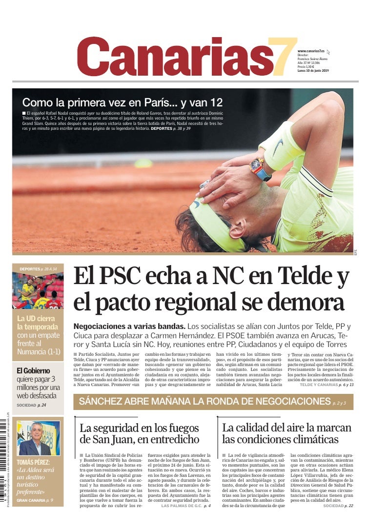 Portada Canarias7 10-06-2019