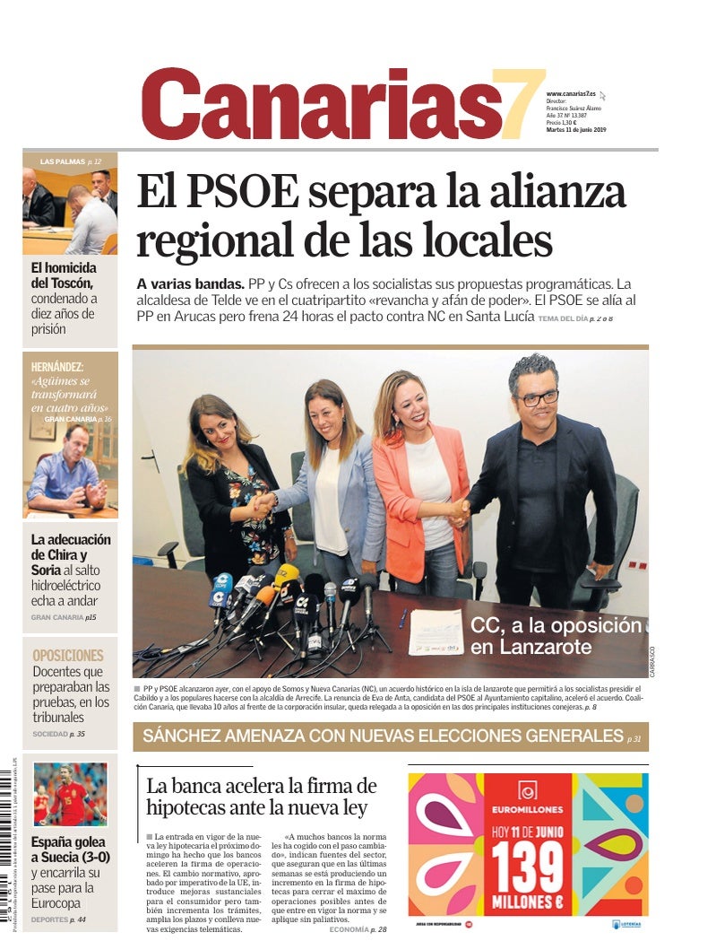 Portada Canarias7 11-06-2019