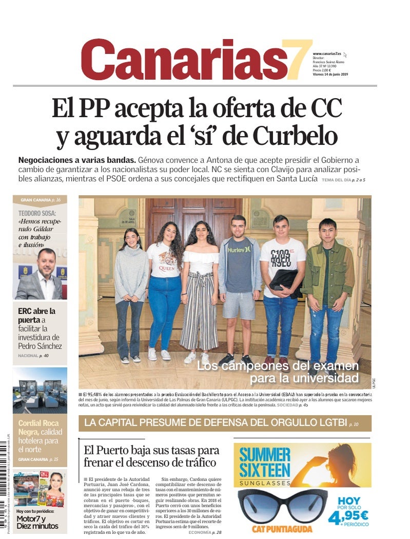 Portada Canarias7 14-06-2019