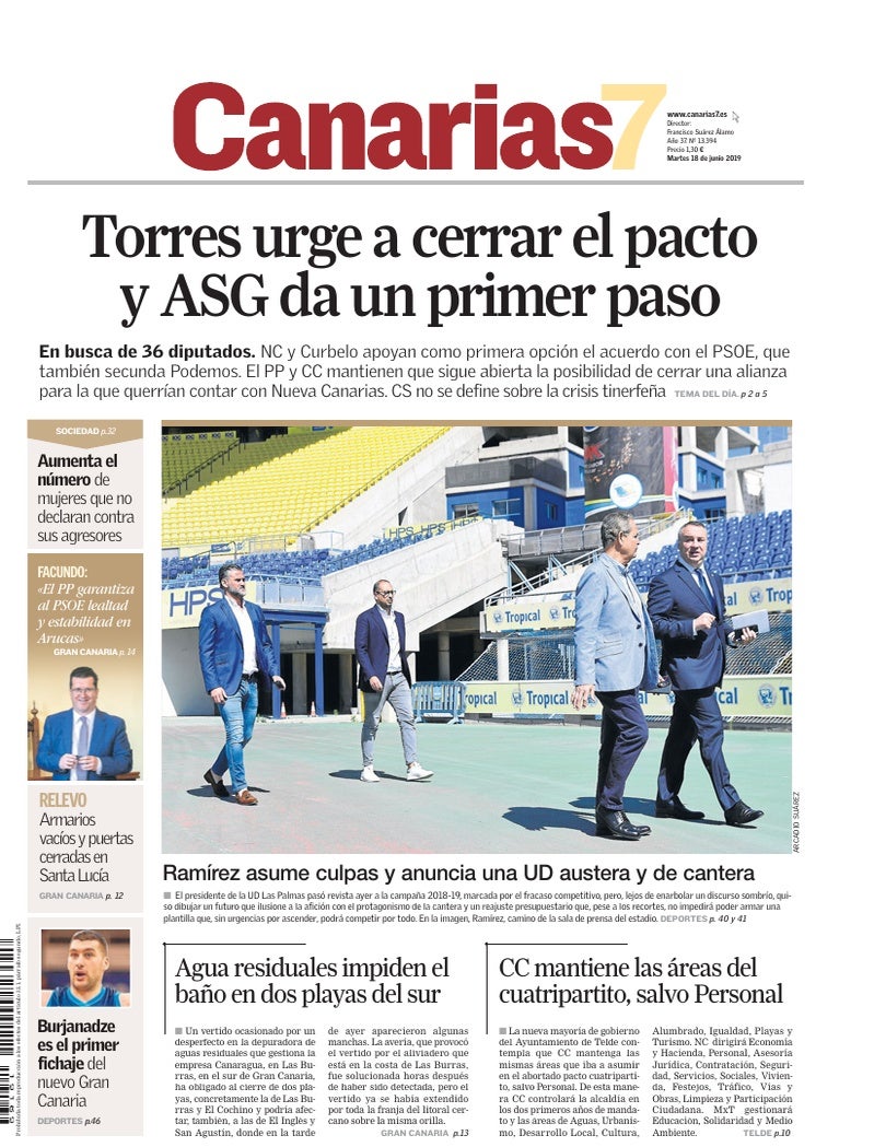 Portada Canarias7 18-06-2019