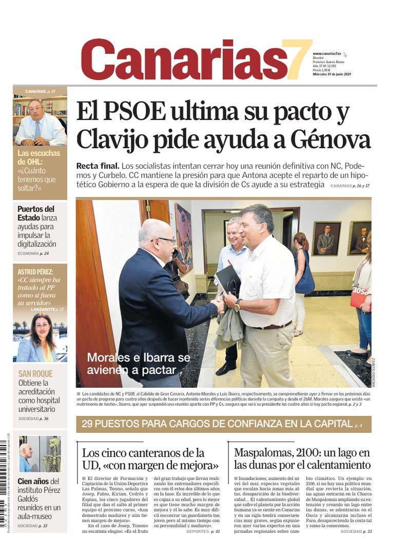 Portada Canarias7 19-06-2019