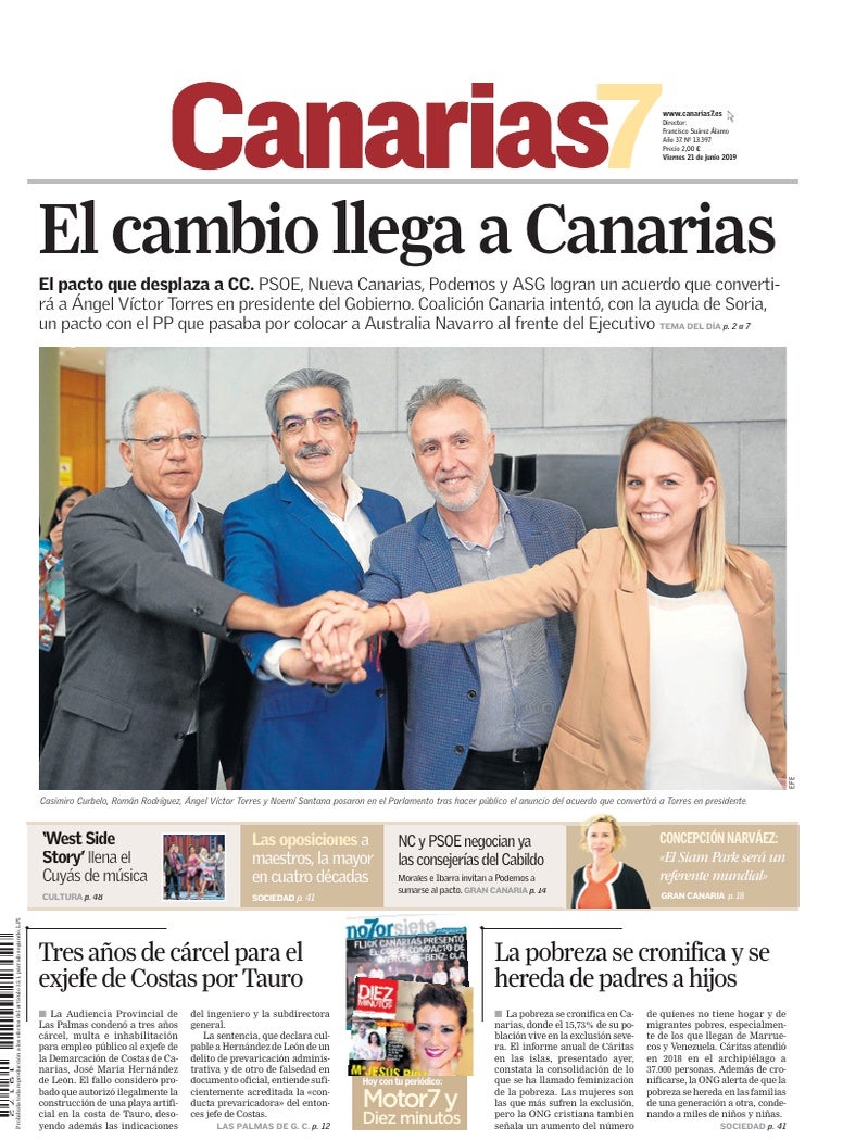 Portada Canarias7 21-06-2019