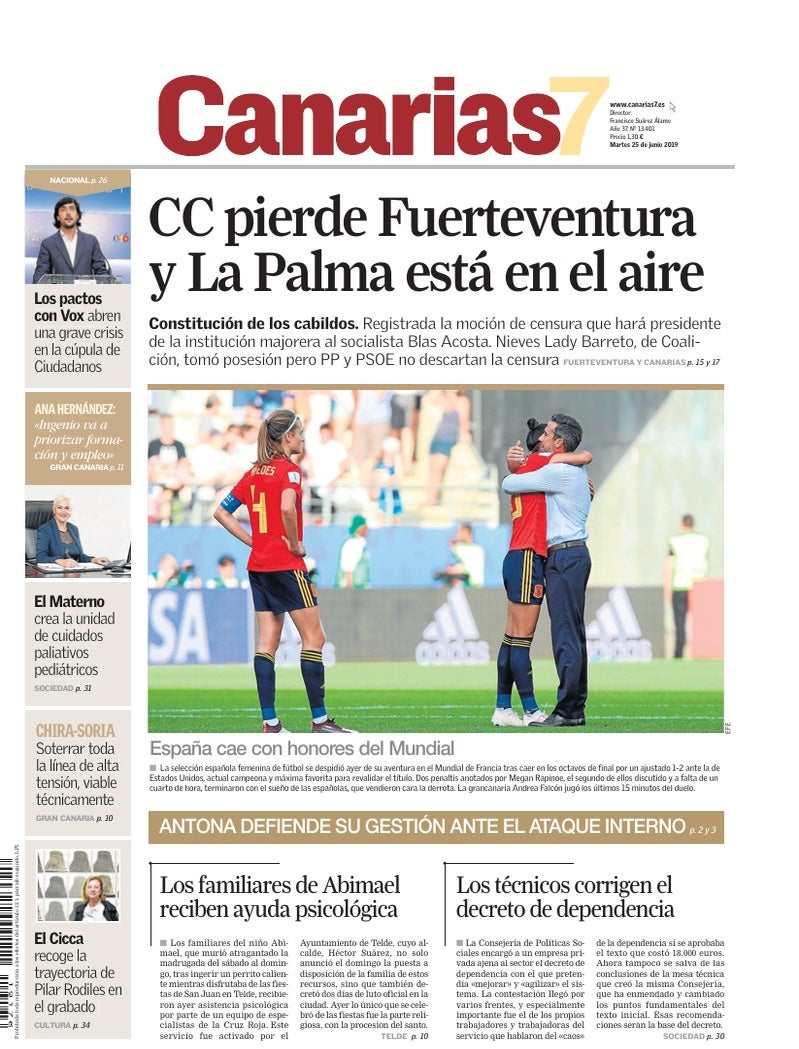 Portada Canarias7 25-06-2019