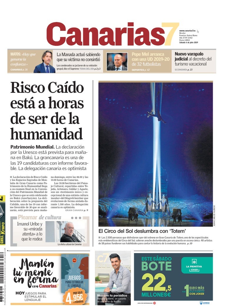 Portada Canarias7 06-07-2019