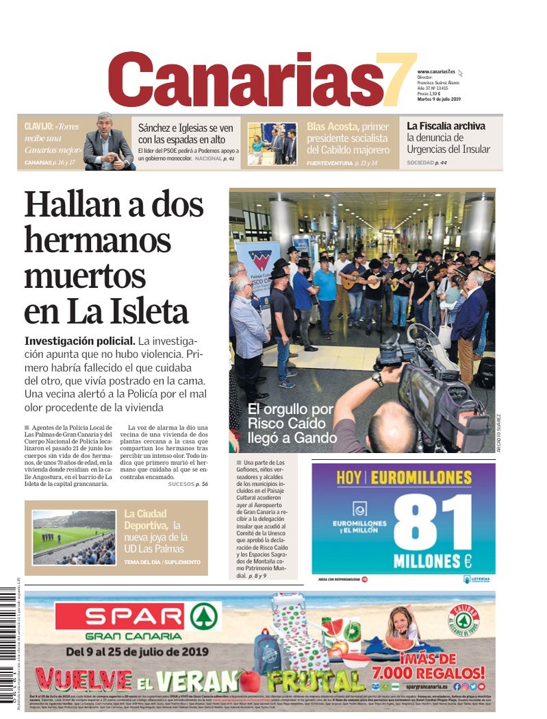 Portada Canarias7 09-07-2019