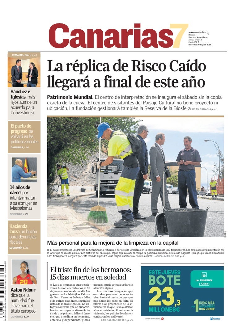 Portada Canarias7 10-07-2019