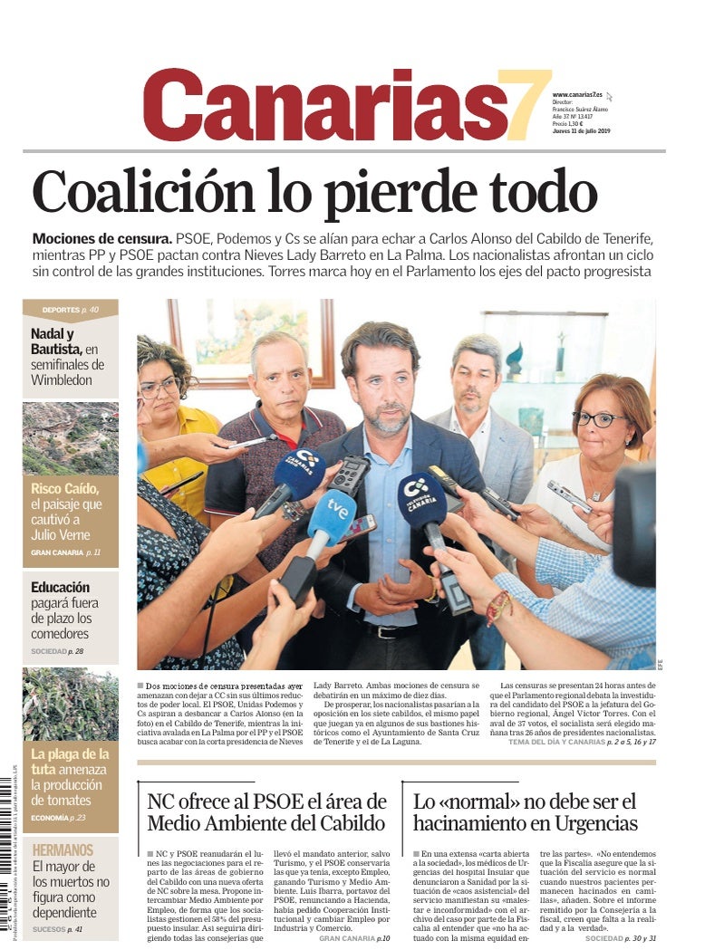 Portada Canarias7 11-07-2019