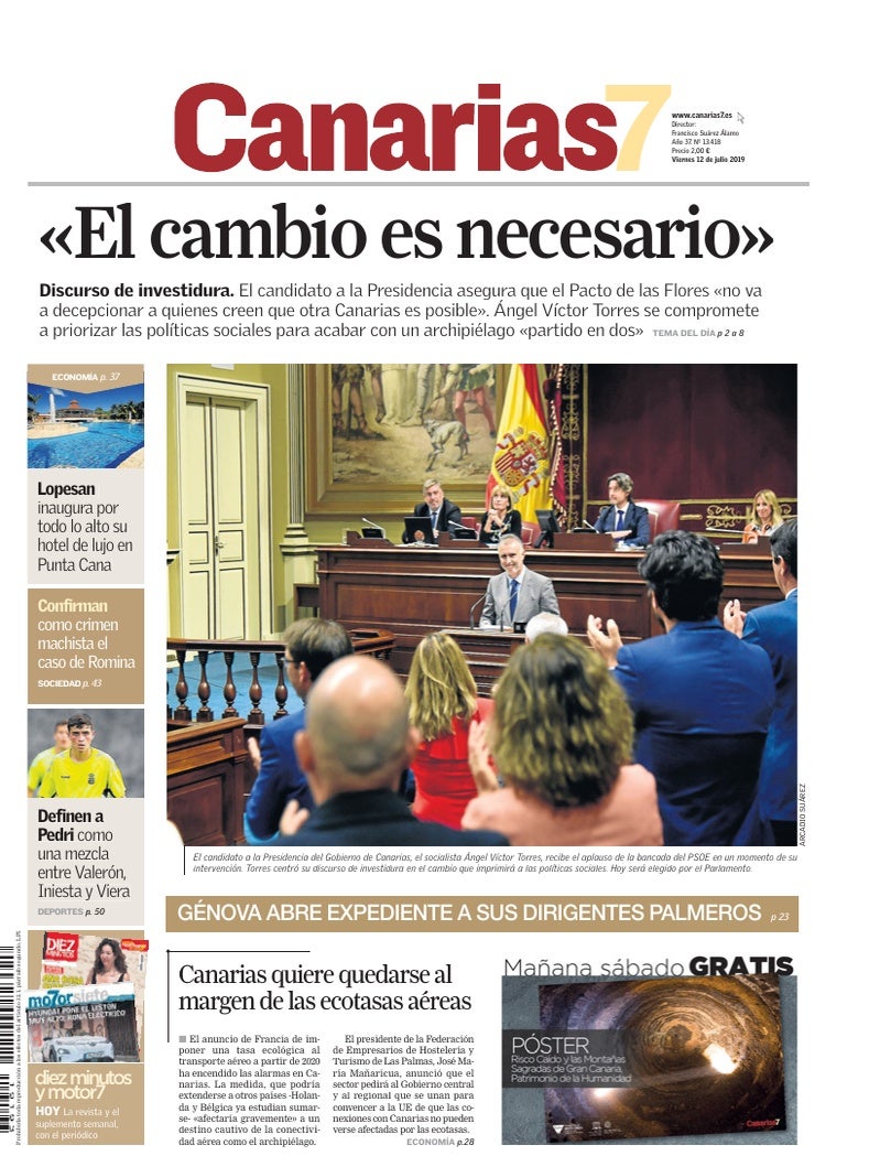 Portada Canarias7 12-07-2019