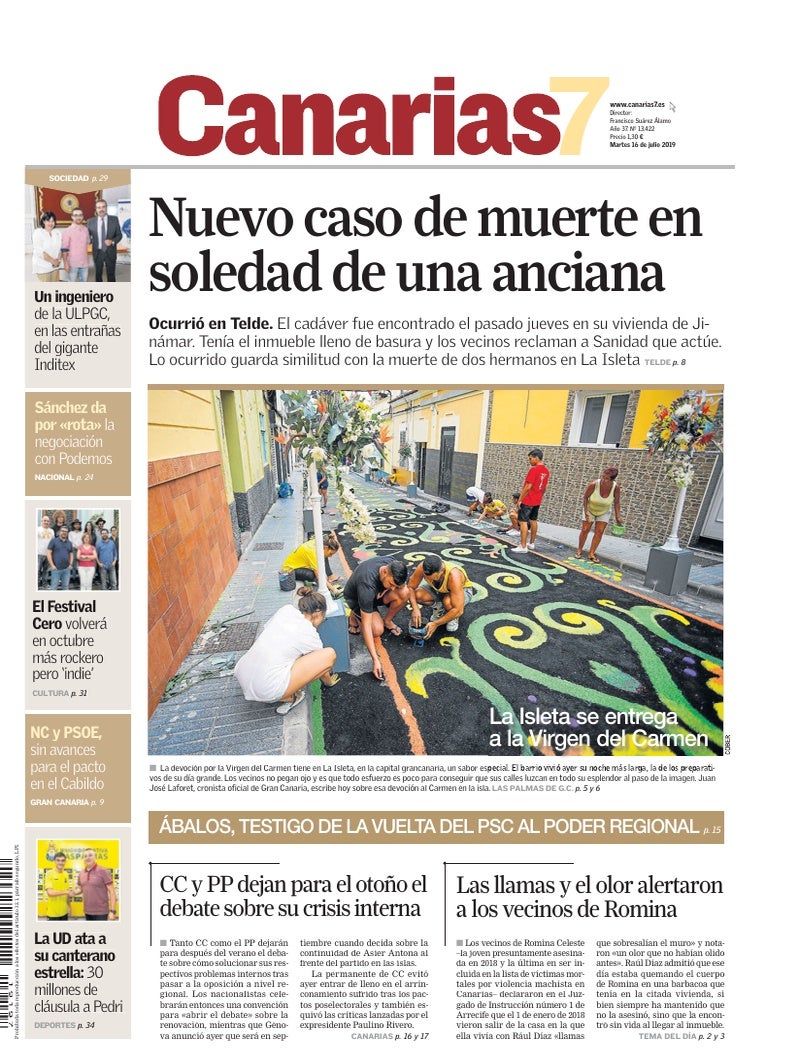 Portada Canarias7 16-07-2019