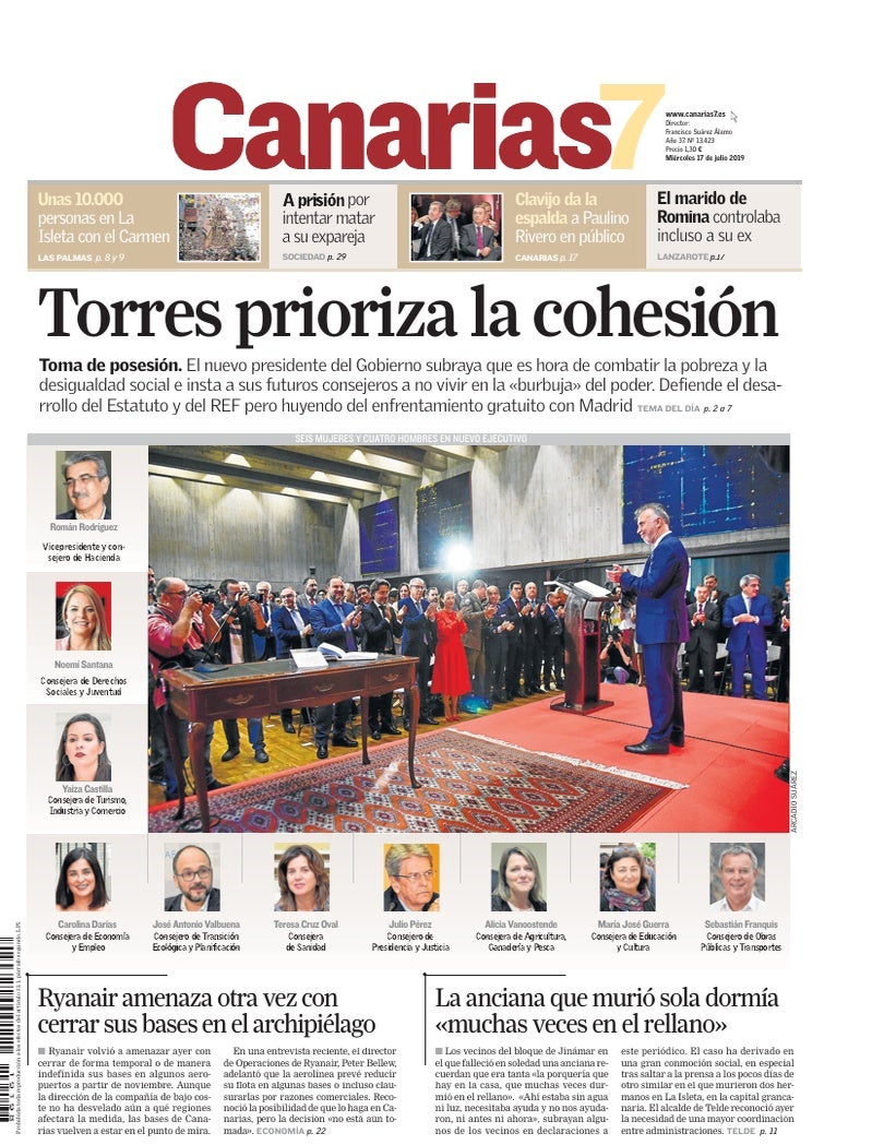 Portada Canarias7 17-07-2019
