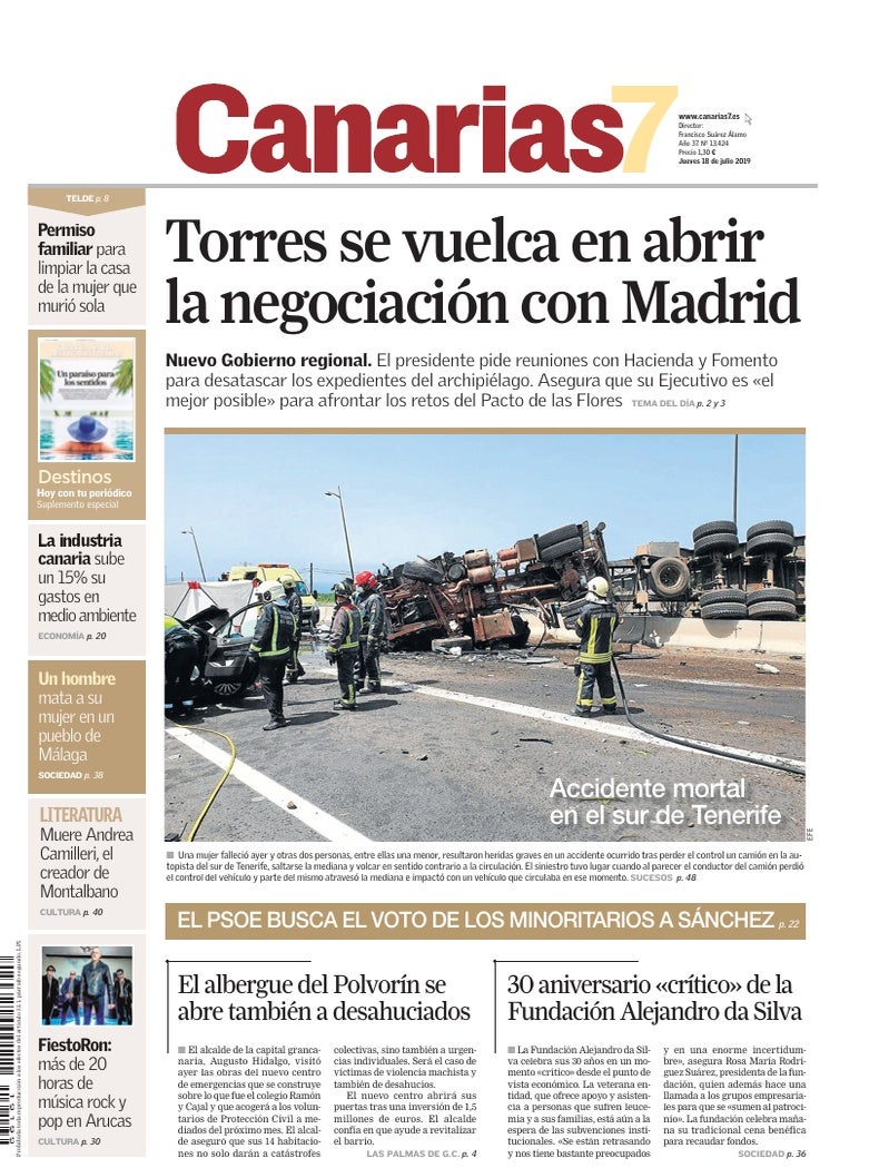 Portada Canarias7 18-07-2019