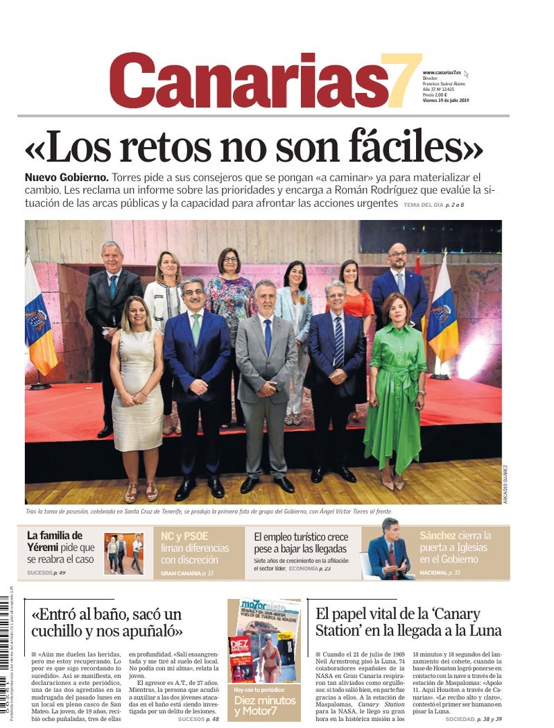 Portada Canarias7 19-07-2019