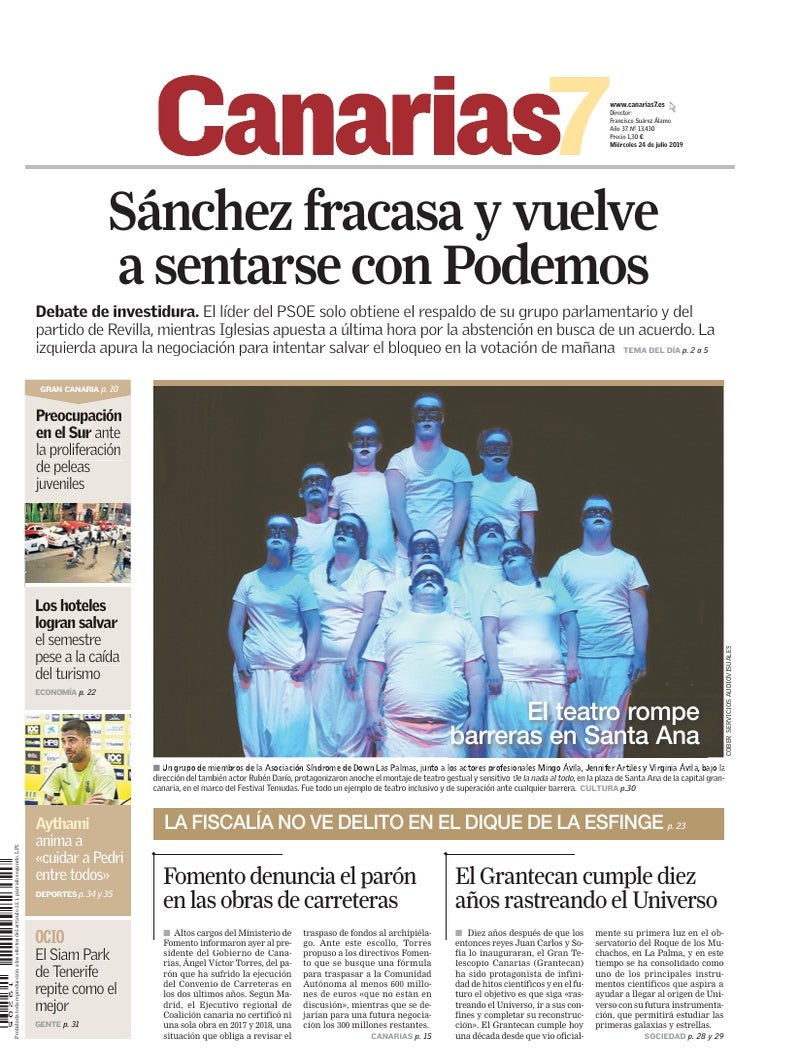 Portada Canarias7 24-07-2019