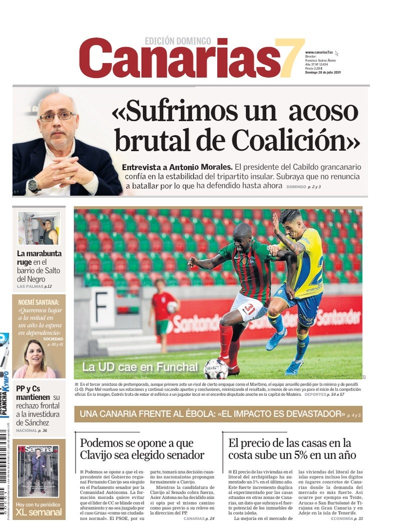 Portada Canarias7 28-07-2019