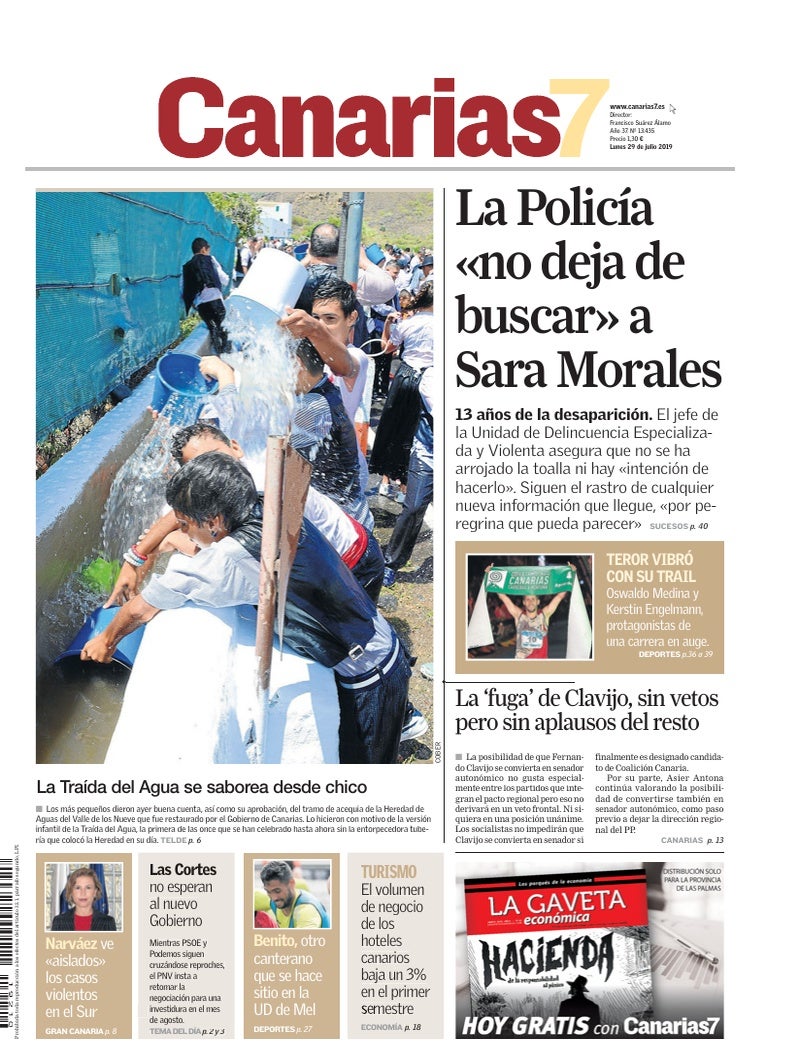 Portada Canarias7 29-07-2019