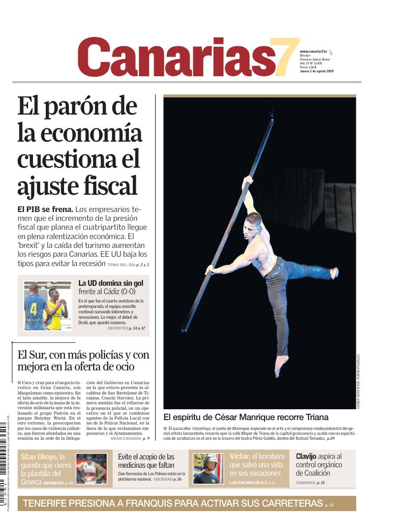 Portada Canarias7 01-08-2019