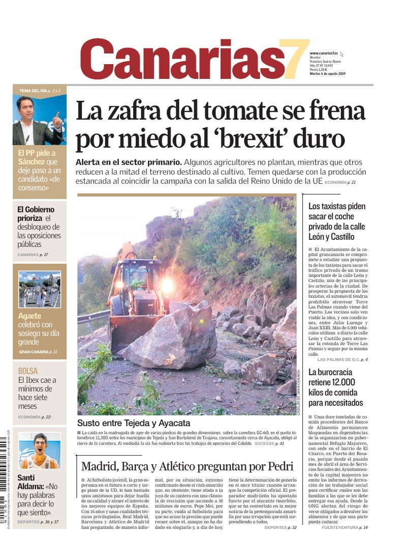 Portada Canarias7 06-08-2019