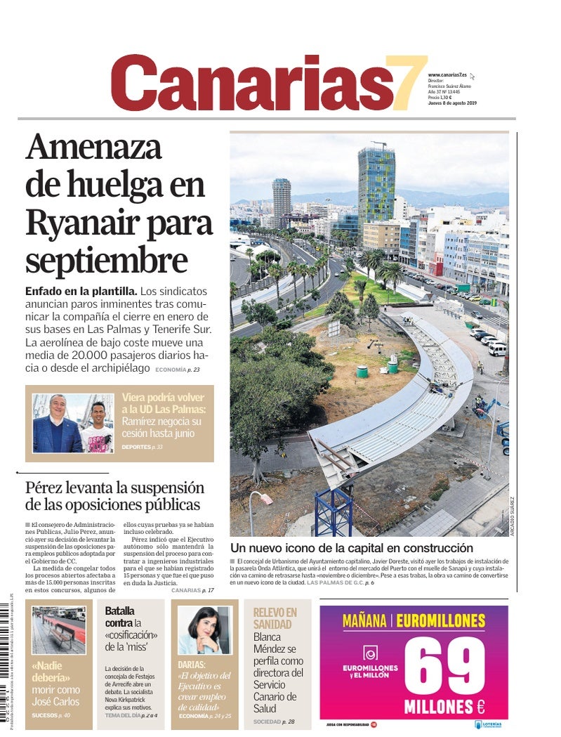 Portada Canarias7 08-08-2019