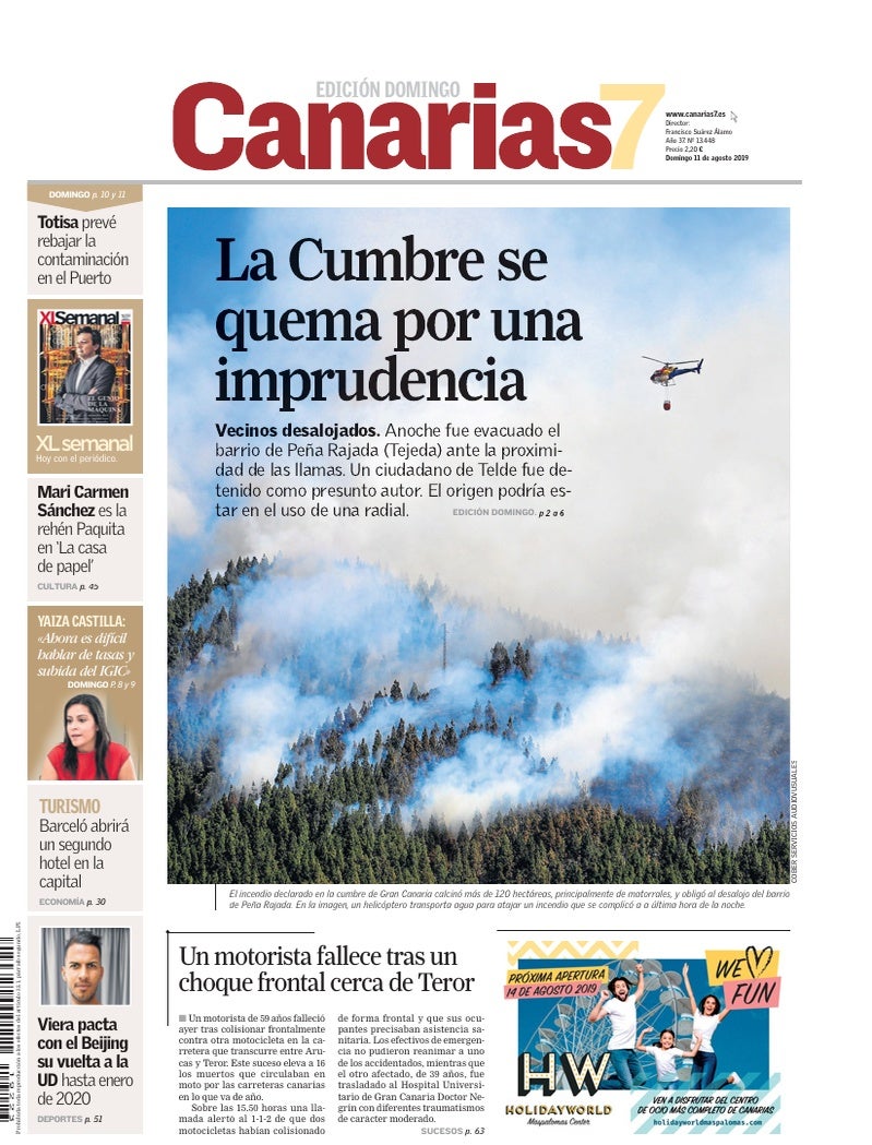 Portada Canarias7 11-08-2019