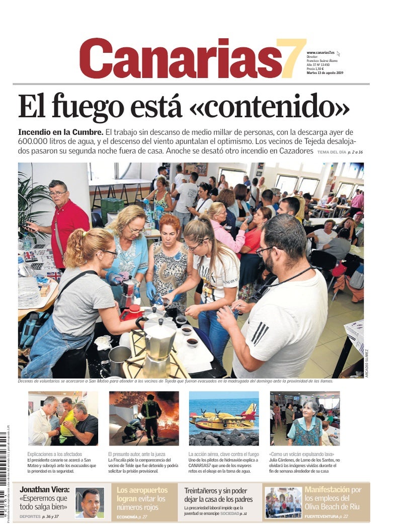 Portada Canarias7 13-08-2019