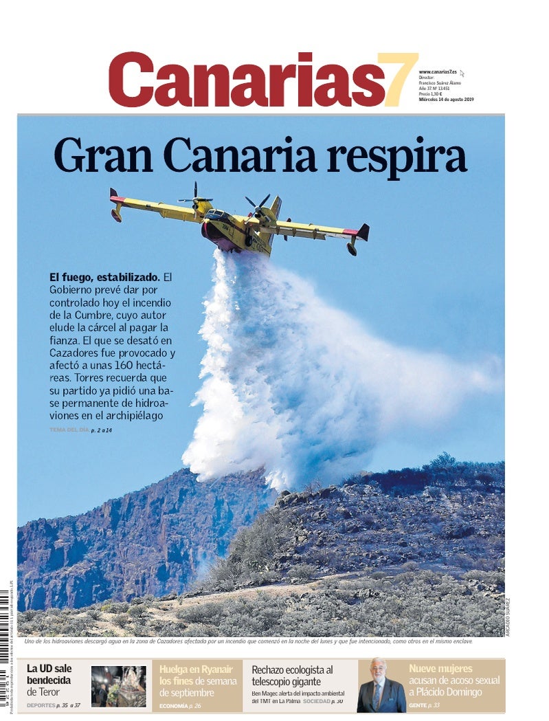 Portada Canarias7 14-08-2019