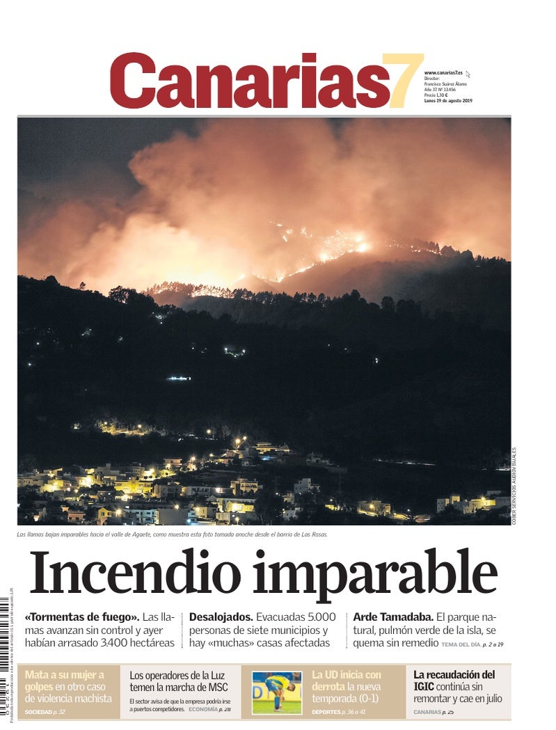Portada Canarias7 19-08-2019