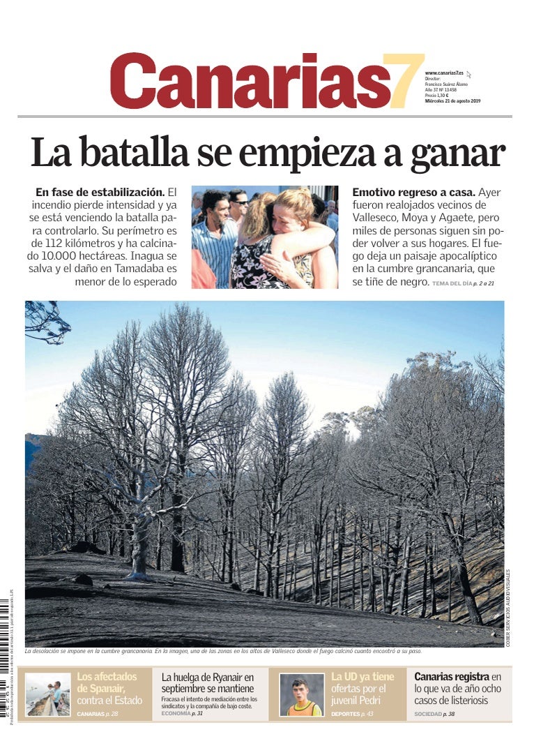 Portada Canarias7 21-08-2019