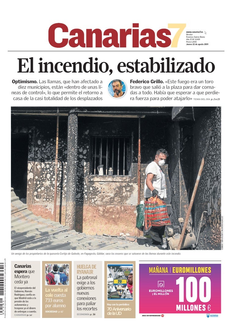 Portada Canarias7 22-08-2019