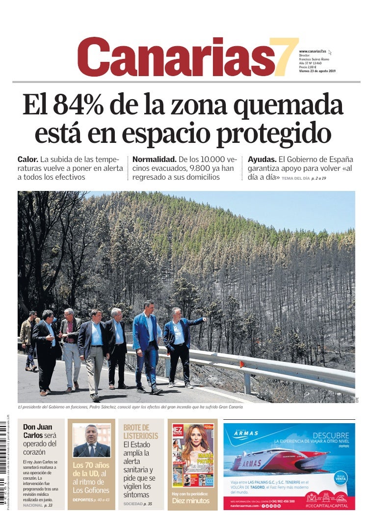 Portada Canarias7 23-08-2019