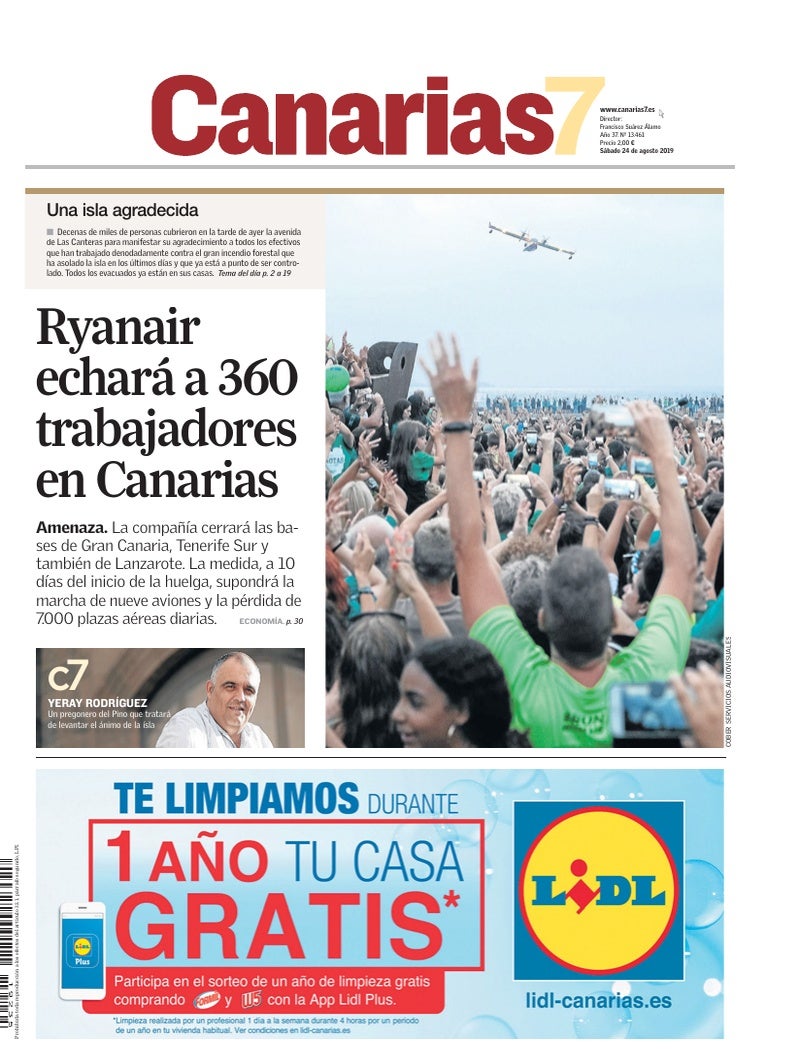 Portada Canarias7 24-08-2019