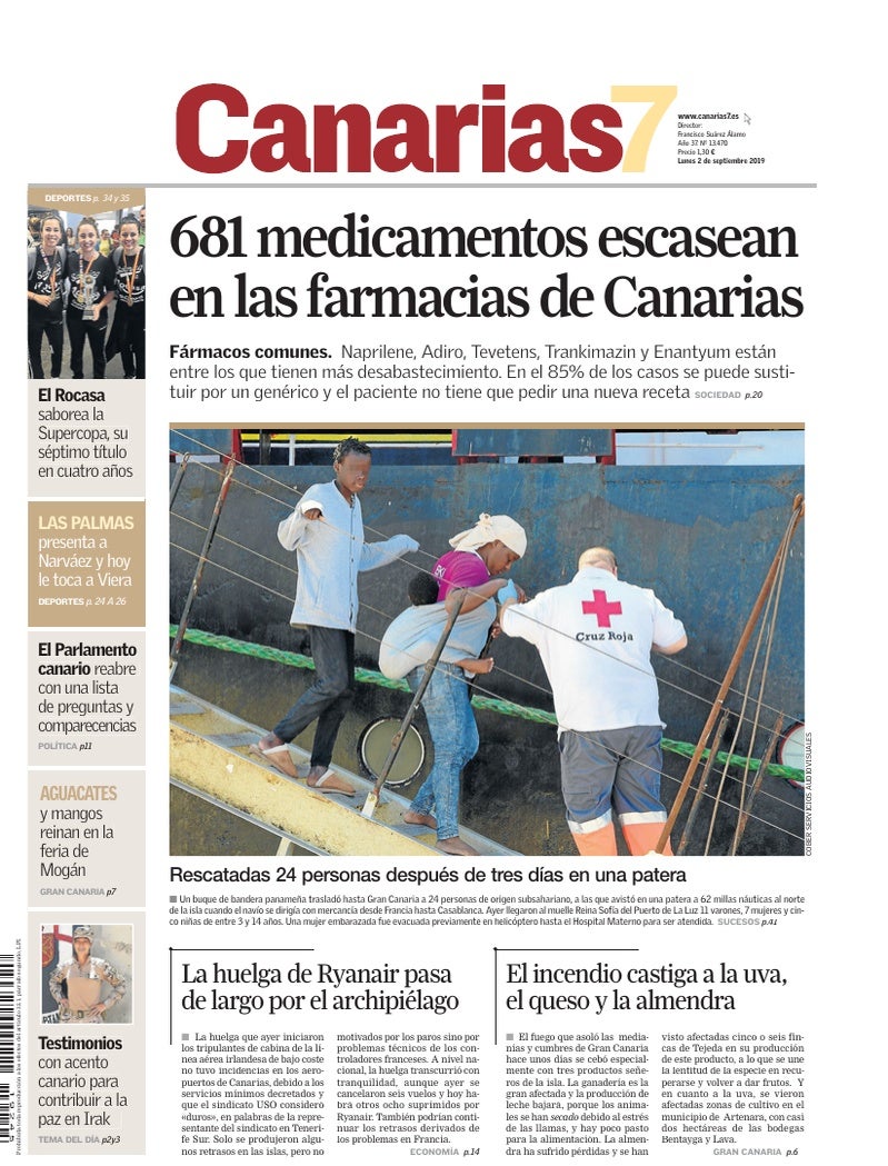 Portada Canarias7 02-09-2019