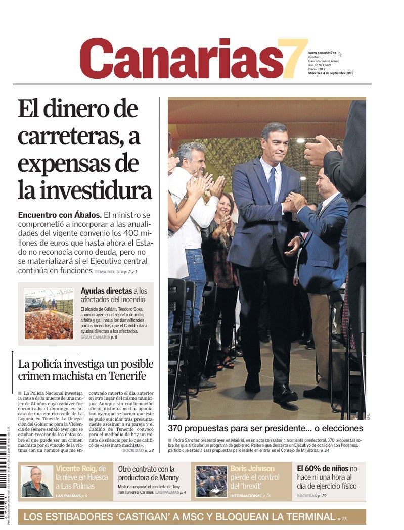 Portada Canarias7 04-09-2019