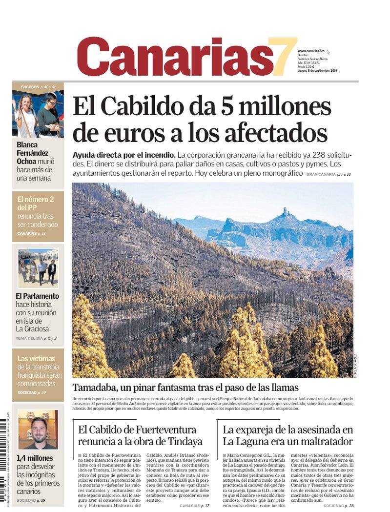Portada Canarias7 05-09-2019