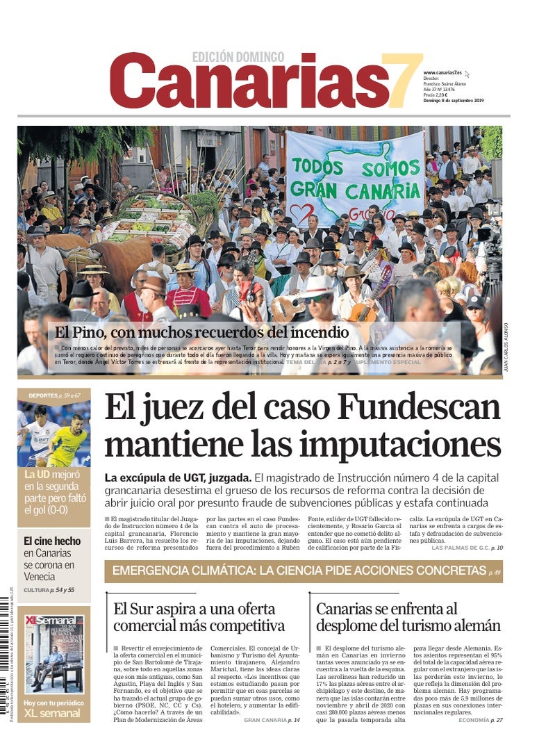 Portada Canarias7 08-09-2019