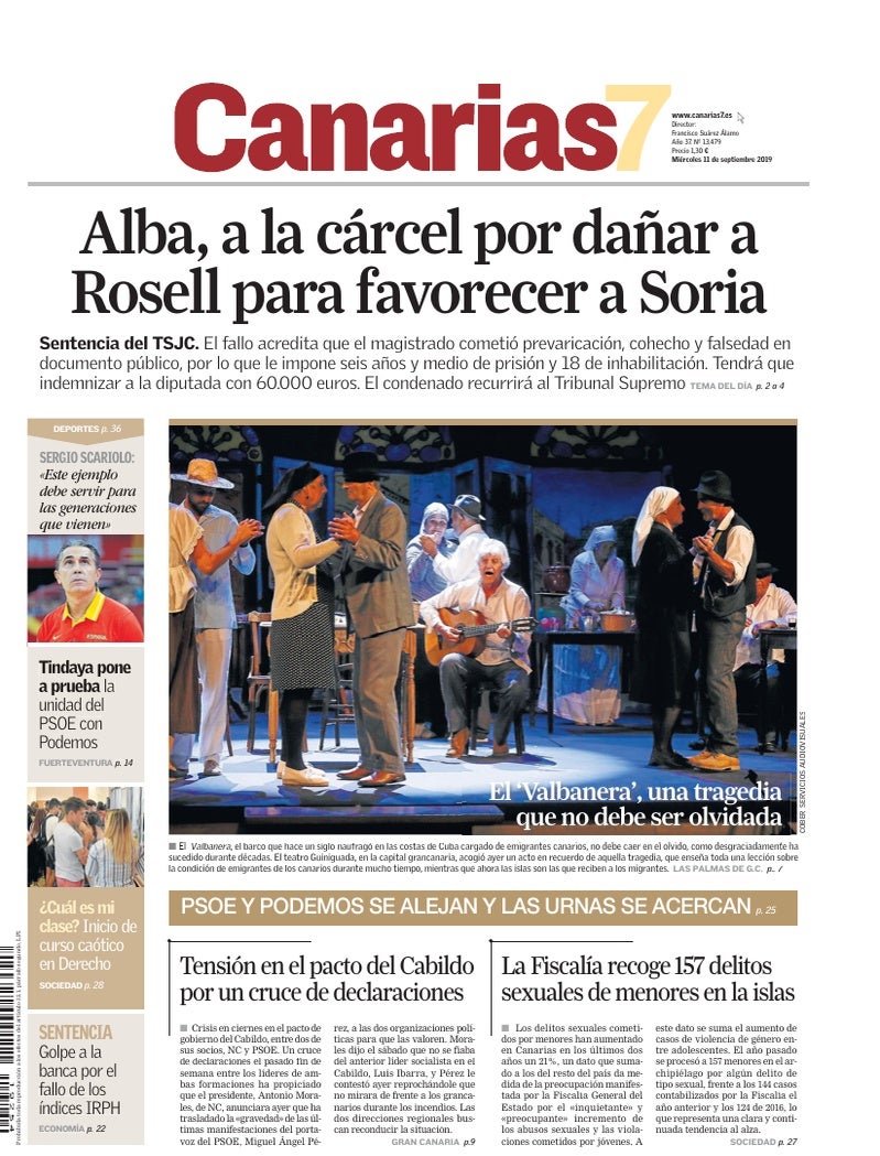 Portada Canarias7 11-09-2019