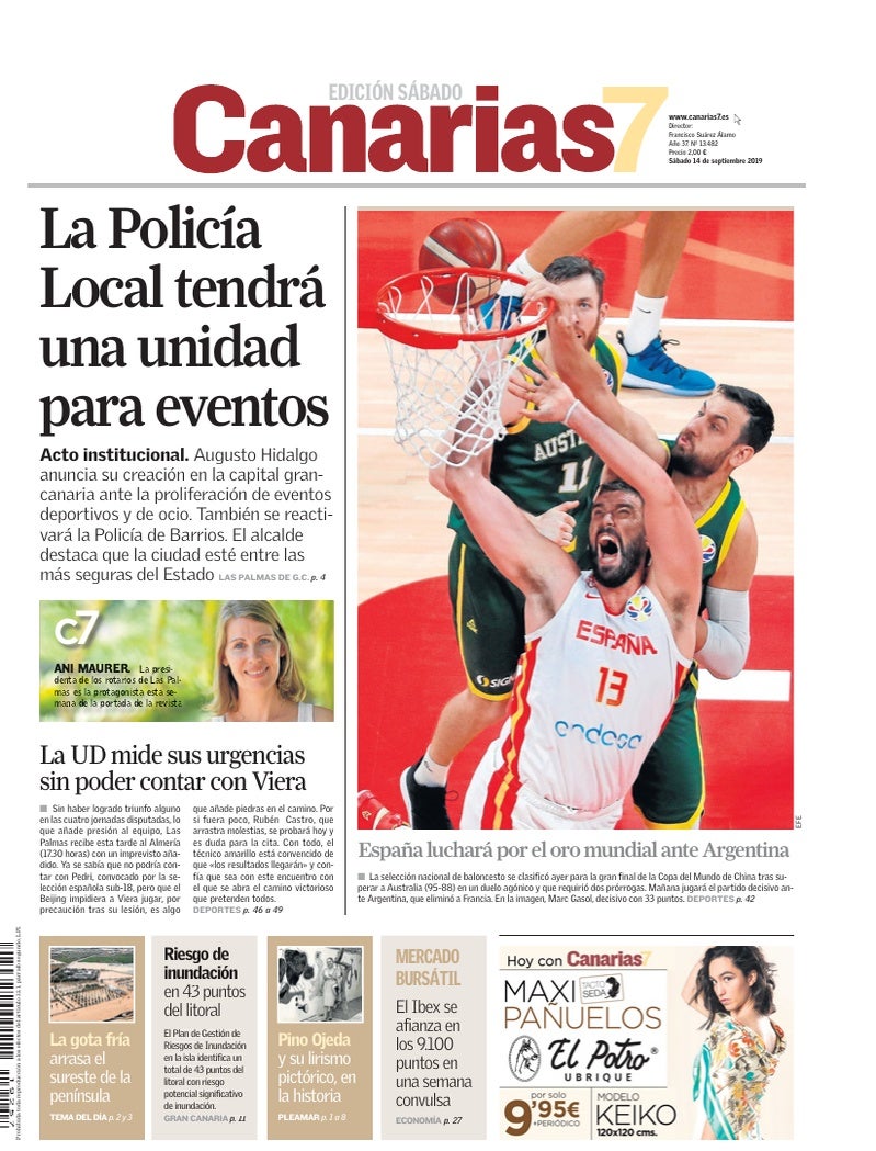 Portada Canarias7 14-09-2019