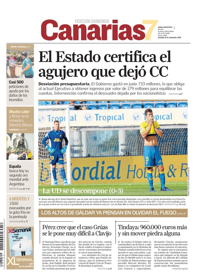 Portada Canarias7 15-09-2019