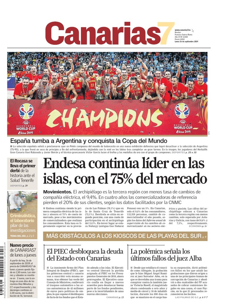 Portada Canarias7 16-09-2019